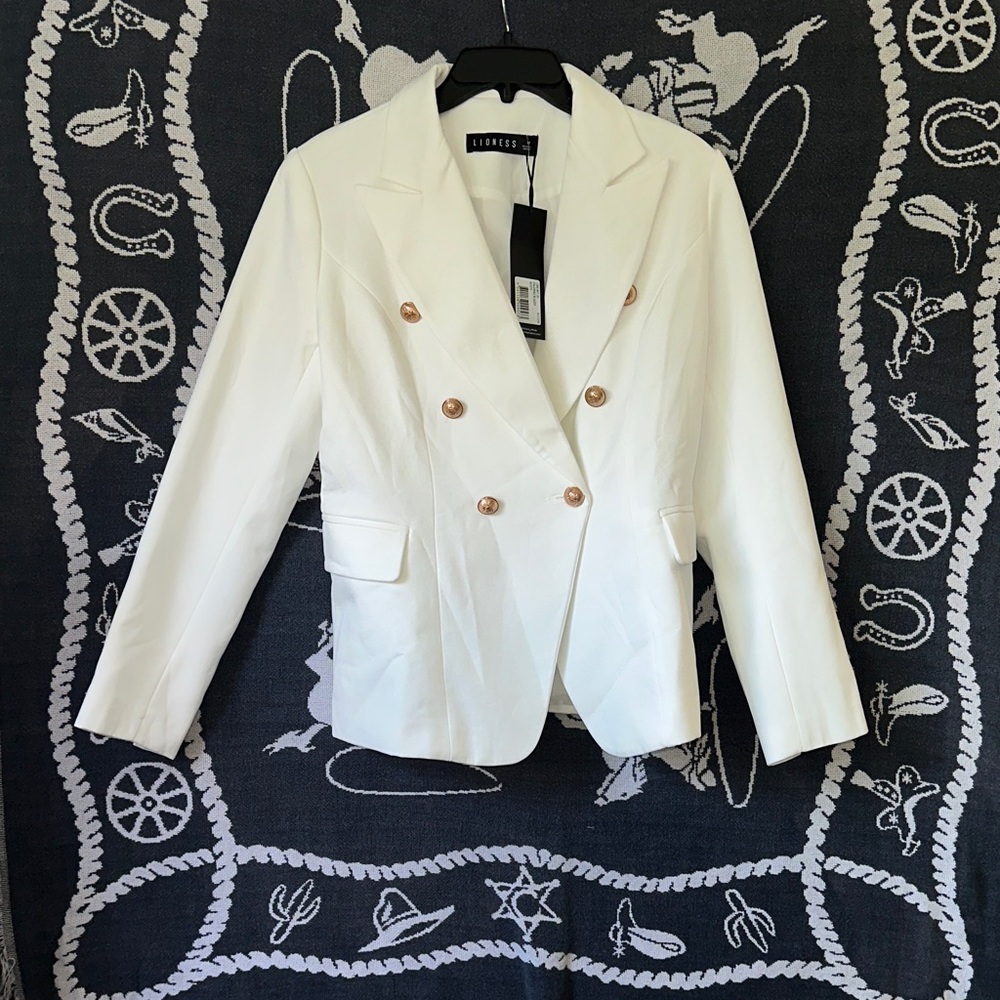 Lioness Ivory Blazer with Gold Buttons